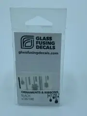 Ornaments & Ribbons Black Low Fire Glass Fusing Decals