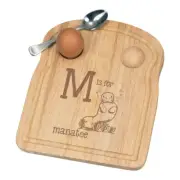 Letter M Is For Manatee Breakfast Dippy Egg Cup Board Funny Alphabet