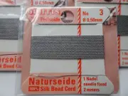 THREE Griffin 100% Silk Thread Cords W/Needle Size 3 Grey G24 DNG