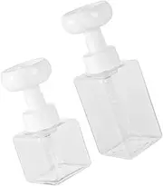 SHERCHPRY 2Pcs Flower Shape Foaming Hand Soap Dispenser Refillable Liquid Soap Pump Bottles Pump Containers for Bathroom and Kitchen Use