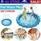 Kids Alphabet 68'' Outdoor Splash Pad Inflatable Water Play Mat Boys Girls Fun