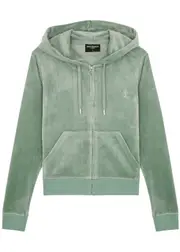 Juicy Couture Robertson Hooded Velour Sweatshirt - Green - S (UK8-10 / S) S (UK8-10 / S)