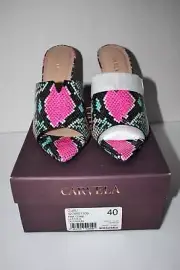 Carvela Guru Pink Comb Leather Slides in Size: 9M #4274857109 NWT