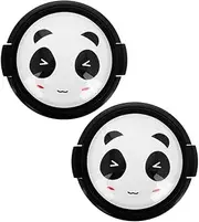 OSALADI Panda Lens Cap Cover 2pcs Universal 58mm Lens Protector Textured Side Pinch Scratch Proof Adorable Cartoon Camera Accessory