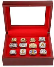 12PCS Fantasy Football Rings 2011 to 2022 Championship Rings Collection FFL Championship Trophy Gift Box Ring Display Box