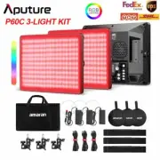 DHL Aputure Amaran P60c 3x light kit 60W Bi-Color RGBWW LED Video Panel Light AU