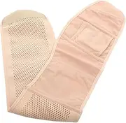 [SAFIGLE] Belt BBL Waist Trainer Abdominal Binder Postpartum Belly Sports Mesh Back Brace Tabla Abdominal Waist Fixing Band Postpartum Girdle Waist Binder Tucks Beige Polyester
