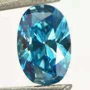Oval Shape Diamond Loose Fancy Deep Blue SI2 IGI Certified Enhanced 0.90 Carat