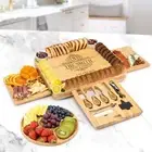 Personalised Pull-Out Three-Drawer Cheese Board & Knife Tools Set with Fruit Tra