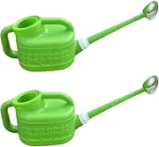 2 Pcs Watering Can, Portable Plant Watering Can, Long Stem Spout, Watering Pot 1 Gallon with Sprinkler Head, Large Plastic Watering Can for Garden Flowers Plants (4L, Light Green)