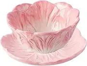 OFFSCH Set of 2 Cabbage Bowl Plate Ceramic Dinnerware Smooth Surface Microwave Oven Safe Easy to Clean Great for Boys and Girls