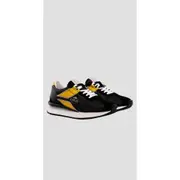 Replay Mens Sneakers Mirror Wide Stripe Shoes Black