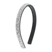Wecoe Rhinestone Headband Women Silver Grey Comb with