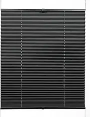 [Gardinia] Pleated Concept Thermal Blackout Blind, Opaque Folding Blind, All Mounting Parts Included, Pleated Blind Tensioned with Two Operating Rails, Black, 40 x 130 cm