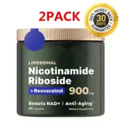 2x NAD+ Supplement for AntiAging,Energy-Focus Nicotinamide Riboside,Resveratro‘*