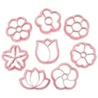 8pcs Flower Cookie Cutters Set Biscuit Fondant Embosser Stamp for Wedding Party