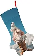 Christmas Stockings Reusable Christmas Pendant Personalized Cloudy Ice Cream Printing Christmas Decoration for Holiday Decoration
