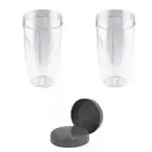 NNEDSZ For Nutribullet 2 Tall Cups + 2 Stay Fresh Lid For All Nutri 600 and 900