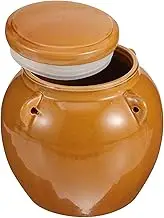 HEALEEP Wide Mouth Mason Jar Lids Kitchen Storage Jar Ceramic Honey Container Sealing Pickle Jar Vintage Design