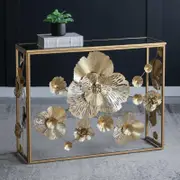 Rococo Metal Mirrored Console Hallway Side Table