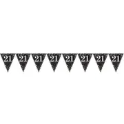 Sparkling Celebration 21 Prismatic Plastic Pennant Banner