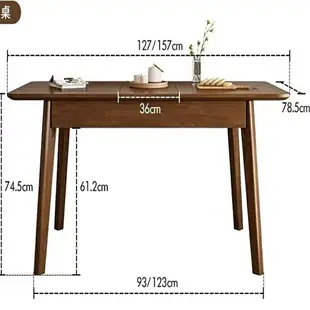 開發票 桌子 小戶型桌子 餐桌 北歐全實木 折疊餐桌椅組閤 傢用小戶型 現代簡約 可伸縮長方形飯桌子