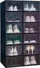 Shoe Box, 12-Pack Stackable Shoe Box, Thickened Transparent Shoe Cabinet, Storag