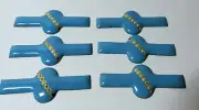 Antique Robins Egg Blue Enamel & Painted Circle Design Piece Trim Lot As Is H810