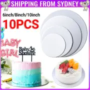 10pcs 6/8/10inch Cake Board Sliver Round Thick Cake Boxes Boards Party Wedding