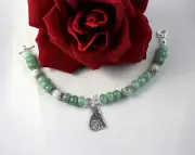 Artisan Amazonite Beaded Cat Charm Bracelet CAT RESCUE