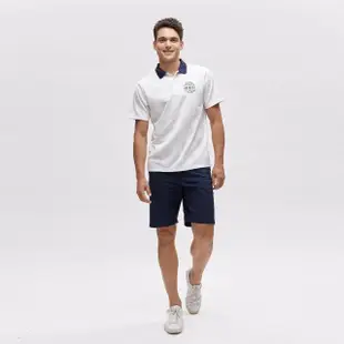 【NAUTICA】男裝 格紋抗皺短袖POLO衫(白)