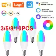 5W Wifi Tuya Smart Light Bulb E14 Candle RGB+CW+WW Chandelier Dimmable Led Lamp