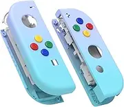 eXtremeRate DIY Replacement Shell Buttons for Nintendo Switch & Switch OLED, Gradient Violet Blue Housing Case with Corlorful Button for Joycon Handheld Controller [Only The Shell, NOT The Joycon]