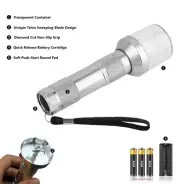 Electric Herb Grinder  Handheld Aluminum Metal Tobacco Grinder - Silver