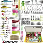 SBBUFFLURE Fishing Topwater Lures Fishing Lures Kit for Freshwater Soft Plastic Lures Fishing Accessories Tackle Boxes Fishing Spoons Swimbaits Minnow Popper Crankbait VIB