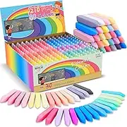 210 PCS Sidewalk Chalk 30 Color Cone Shaped Drawing Chalk for Kids, Jumbo Washable Chalk Giant Box Non-Toxic Dustless Colored Chalk,Painting on Sidewalk Bulk,Outdoor Art, Blackboard, Playground