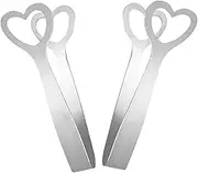 2pcs Sweet Tongs Mini Serving Tongs,Stainless Steel Heart Ice Sugar Tongs,Ice Cube Tong Small Lemon Tongs,Small Buffet Serving Tong for Food Coffee Sweets Bread Cake Kitchen Party (Silver, One Size)