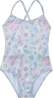 [Gottex] Kids Unicorn Squad Criss Cross Back One Piece Chlorine Fade Resistant and Built-in UPF UV 50 + Protection
