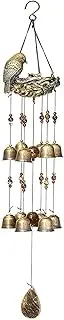 Bird Nest Wind Chime Indoor Outdoor Decoration Birds Windchime with 12 Bells for Glory Mother's Love Gift