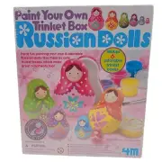 4M Paint Your Own Russian Nesting Doll Trinket Box Craft Art Kit