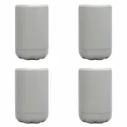 4x Annabel Trends 12cm S/S Can Beer Beverage Cooler Insulated Holder Titanium