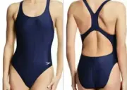 Speedo Pro LT One Piece Swimsuit Solid PeaCoat Navy Blue 8 34