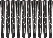 JumboMax Tour Series Golf Grips Black & Silver Size "Small" (+1/4") - Set of 10