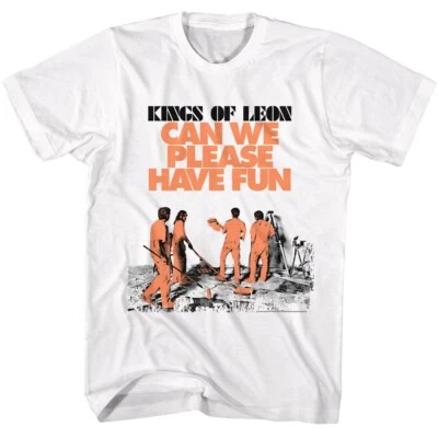 Kings of Leon T Shirt Music Mens Can We Please Have Fun Heavy Metal Rock White
