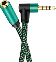 3.5mm Extension Cable Braided 4-Pole Mic Stereo Audio TRRS Headphone Aux Mini Jack Male to Female Extender for Laptop TV Speaker Soundbar Gaming Headset MP3 (0.5M)