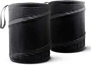 Mavoro Car Trash Can, Portable Garbage Bin, Collapsible Pop-up Water Proof Bag, Waste Basket Bin, Rubbish Bin (2 Pack, Black)