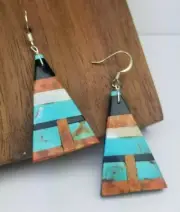 Earrings (E263) Santo Domingo Inlay Dangles