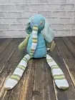 Pottery Barn Kids Blue Knit Elephant Plush Julian Striped Sweater Toy Blue Green