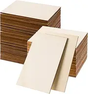 120 Pcs Rectangle Unfinished Wood Pieces 4 x 6 Inch Blank Basswood Sheet Craft Wood Sheets Board Unfinished Wood Rectangles for Crafts Wooden Cutouts for DIY Projects, Coasters, Engraving, Painting