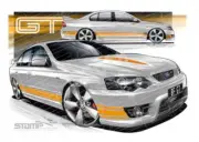 FPV BF GT BF GT LIGHTNING STRIKE ORANGE STRIPES A2 FRAMED PRINT (FV026I)